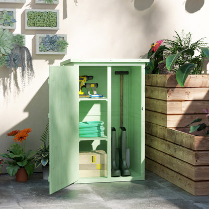 Garden Shed Outdoor Tool Storage w/ 2 Shelves 75 x 56 x115cm Green