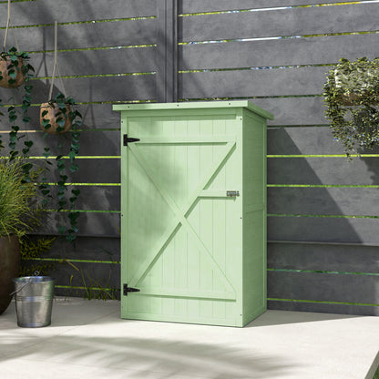 Garden Shed Outdoor Tool Storage w/ 2 Shelves 75 x 56 x115cm Green