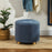 45cm Round Ottoman with Storage, Lid, Cashmere Footstool, Blue