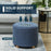 45cm Round Ottoman with Storage, Lid, Cashmere Footstool, Blue