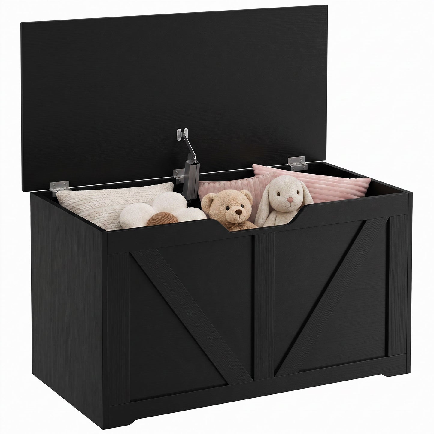 Storage Trunk for Living Room, with Safety Hinge, 80cm, Black