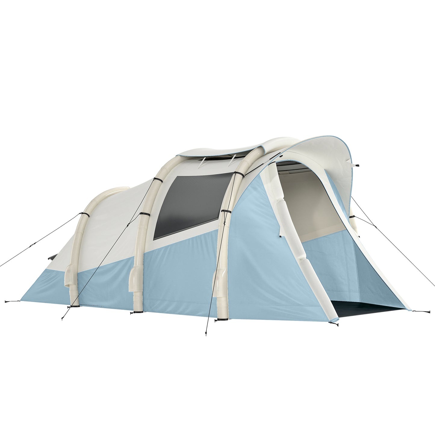 Inflatable Camping Tent w/ Air Pump, 2-3 Person Blow Up Tent, Blue