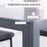 Modern Square Dining Table, Seats 4, with Glass Top & Metal Legs for Dining Room, Living Room, Grey