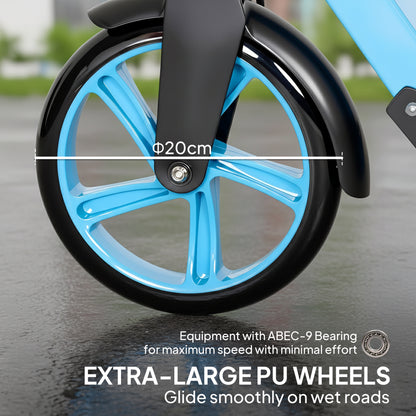 Folding Kick Scooter for 14+ w/ Adjustable Height, Blue