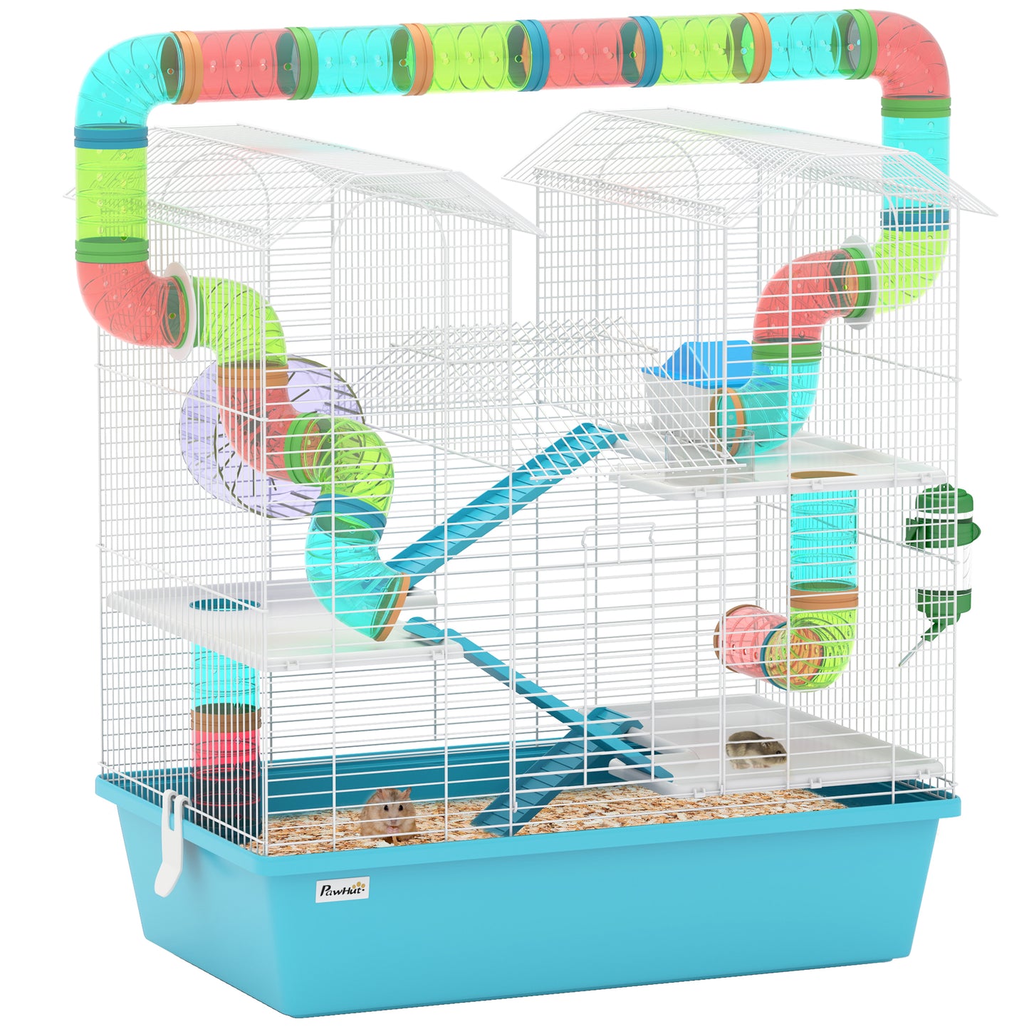 4 Tier Cage with Tubes, for Dwarf Hamster, Light Blue