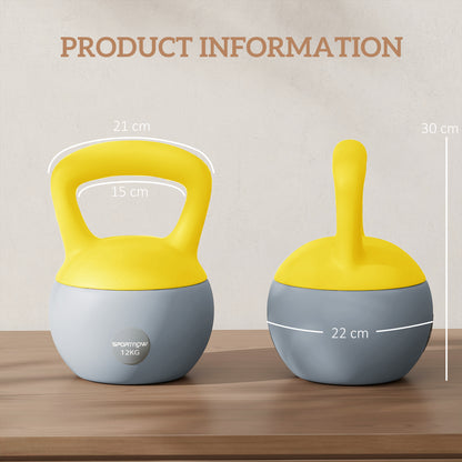 12KG Kettlebell with Soft Body and Non-Slip Handle, Yellow, Grey