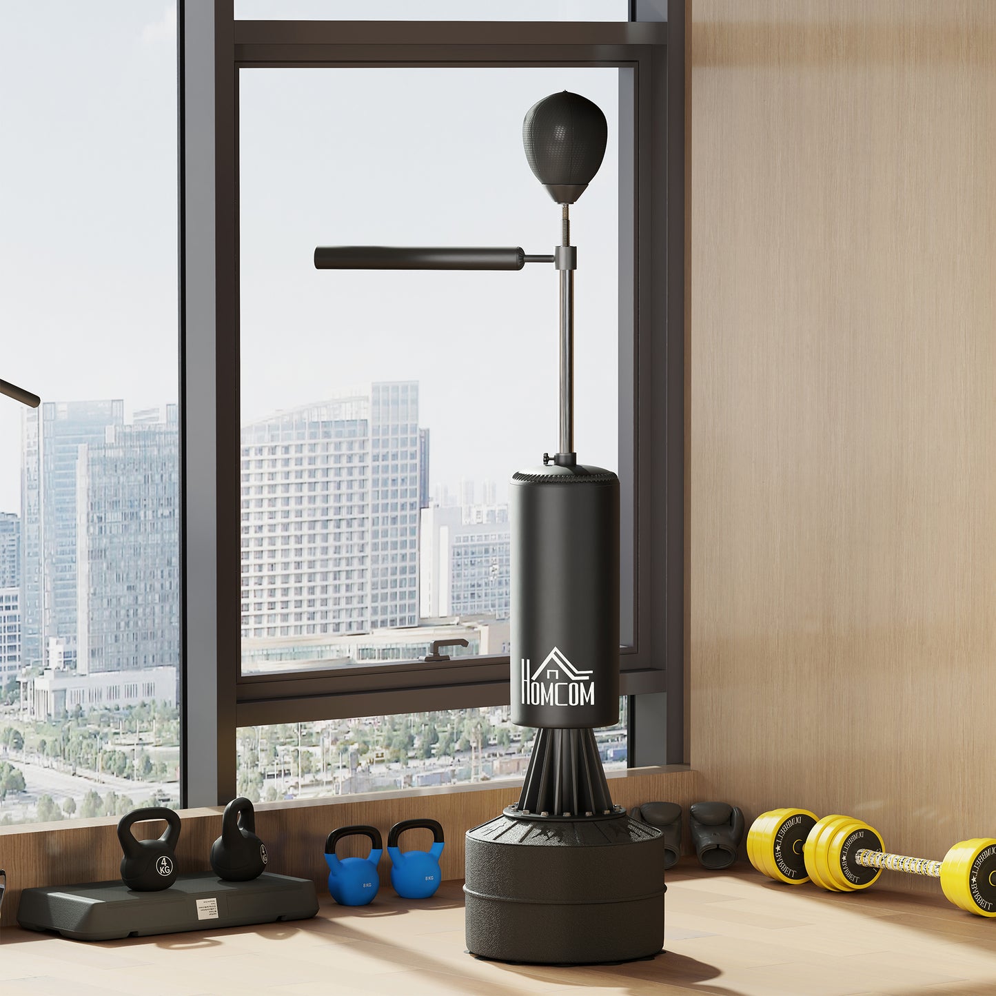 Boxing Punch Bag Stand w/ Rotating Flexible Arm Speed Ball Waterable Base