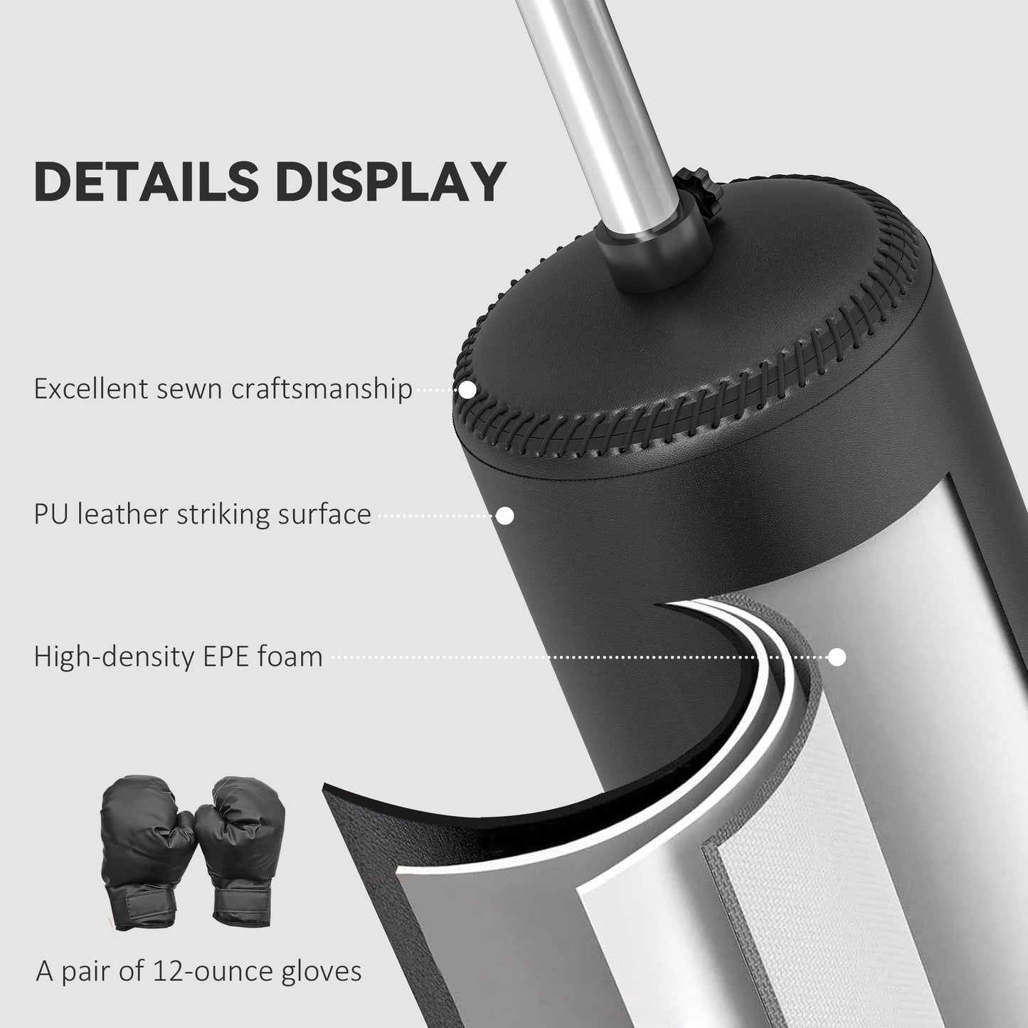 Boxing Punch Bag Stand w/ Rotating Flexible Arm Speed Ball Waterable Base