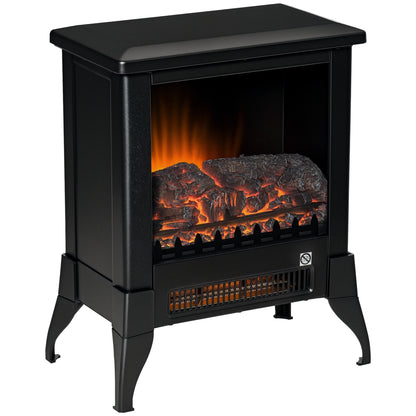 Electric Fireplace Stove, Freestanding Fireplace Heater W/ Flame Effect