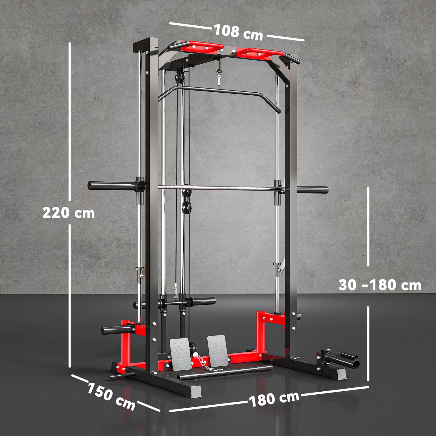 Cable Crossover Machine, Multifunction Power Cage with Pull Up Bar