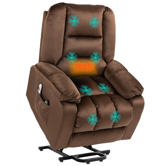 Lift Chair with Vibration Massage, Heat, Quick Assembly, Brown
