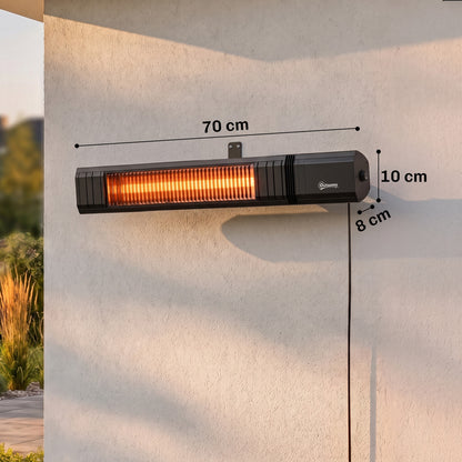 2000 W Electric Infrared Patio Heater, IP65 Garden Heater, Black