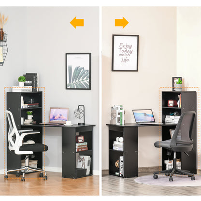 120cm Computer Desk Bookshelf Writing Table 6 Shelves Black