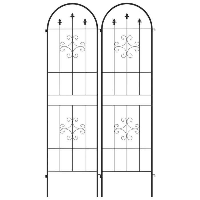 Metal Trellis Set of 2, Garden Trellis for Climbing Plants Support Frames, Arrow Design