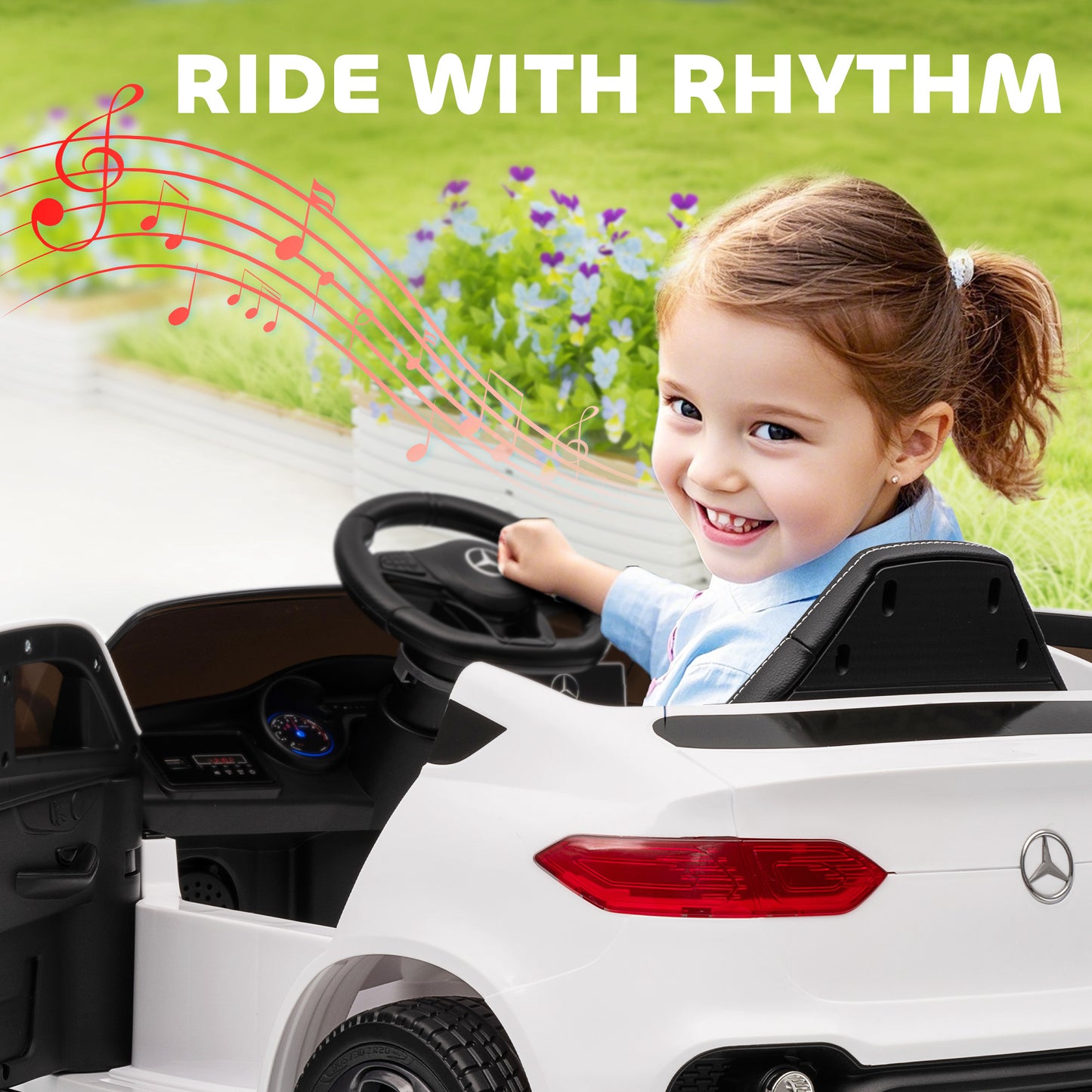 Mercedes-Benz GLC Licensed Kids Ride on Car with Remote, White