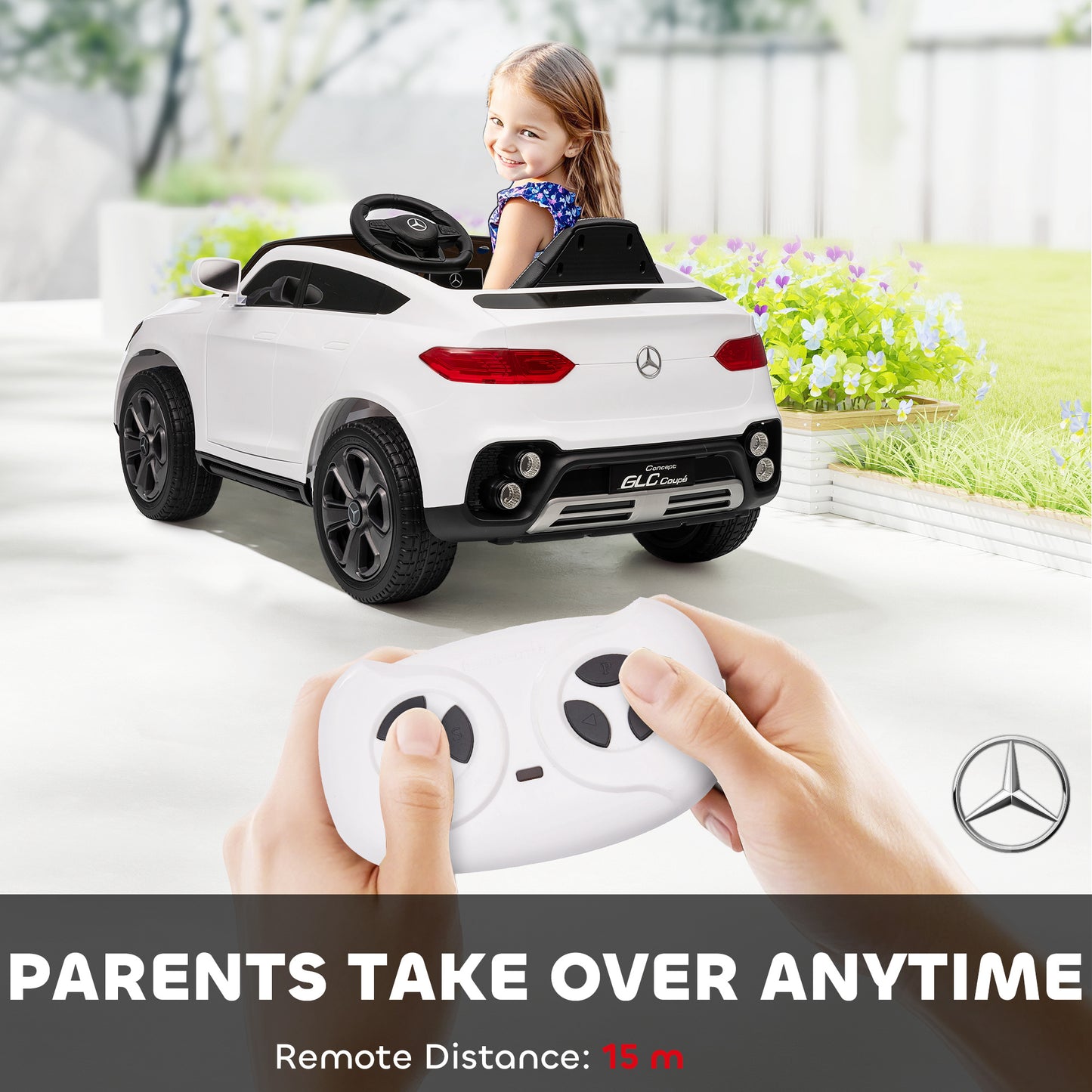 Mercedes-Benz GLC Licensed Kids Ride on Car with Remote, White