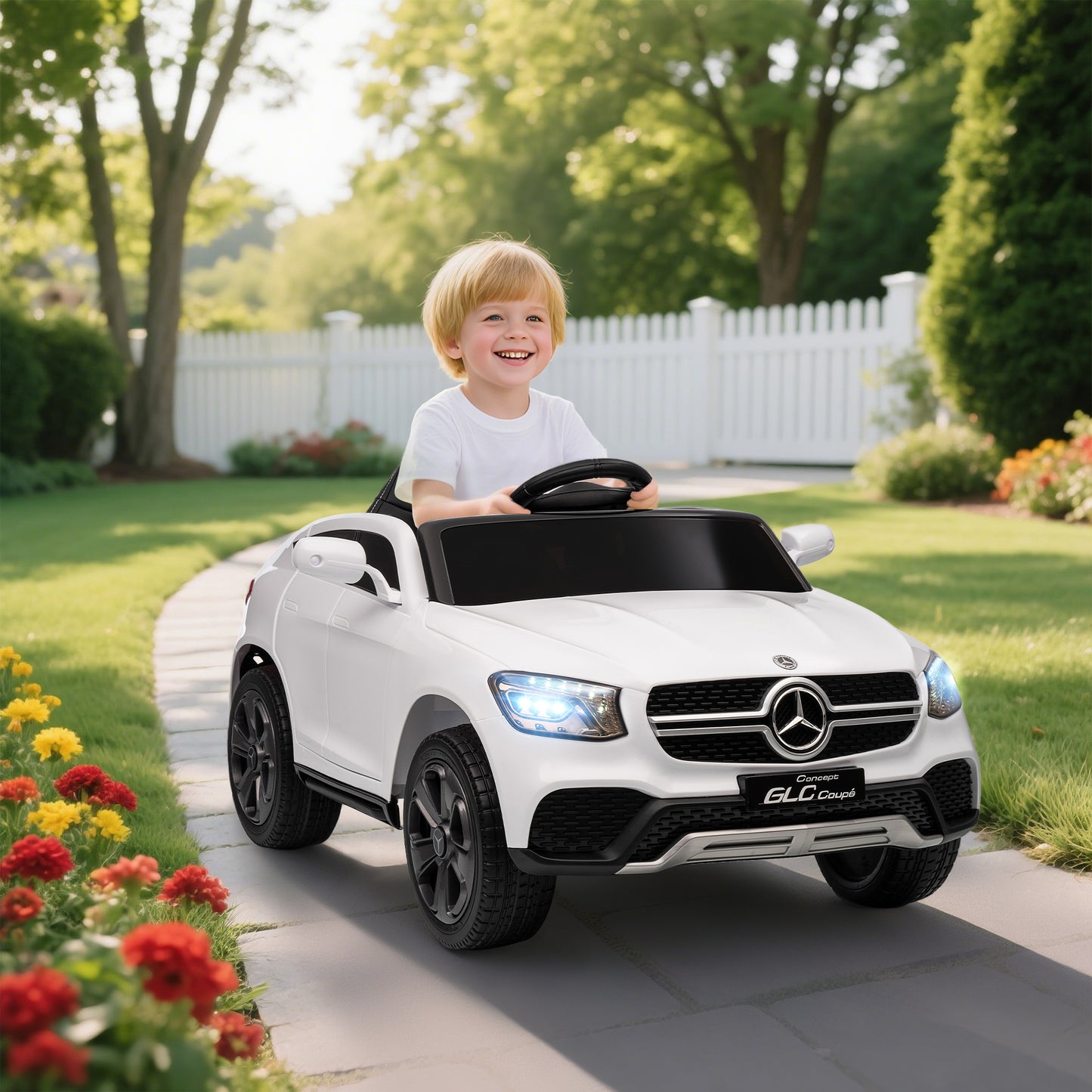 Mercedes-Benz GLC Licensed Kids Ride on Car with Remote, White