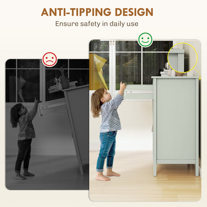 Sideboard with Drawer, Adjustable Shelf for Living Room, Light Green