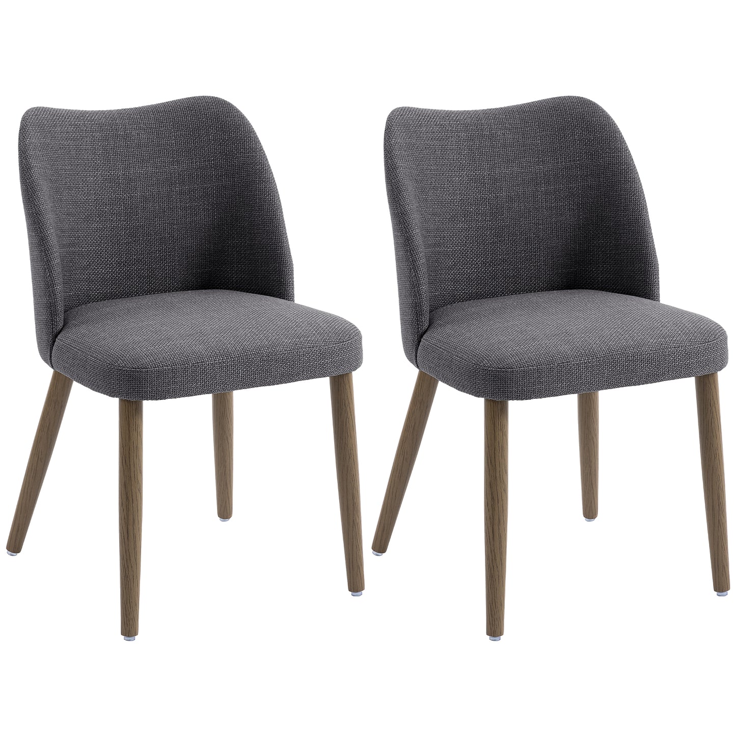 Dining Chairs Set of 2, Kitchen Chairs with Padded Seat, Curved Back