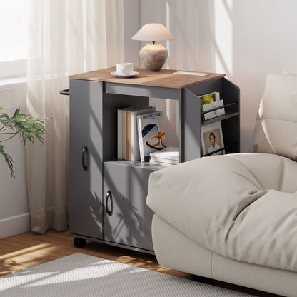 Kitchen Trolley on Wheels, Rolling Kitchen Cart with Power Outlet
