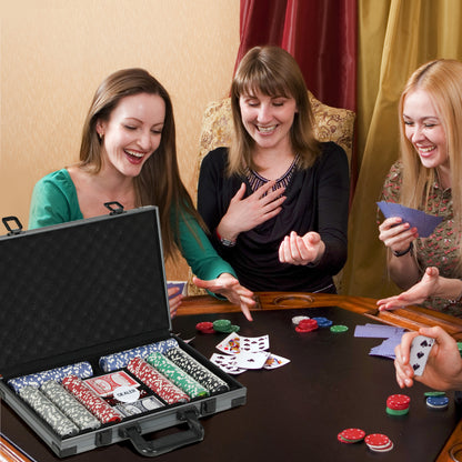 400-Piece Poker Chips Set, Texas Holdem Poker Set with Case, Mat