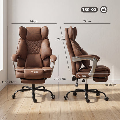 Big and Tall Office Chair with Lumbar Support, Dark Brown