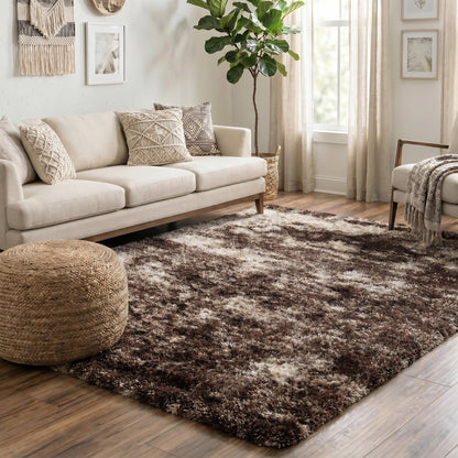 California Modern Soft Two Tone Shimmer Shaggy Area Rugs - 3 Colours Available