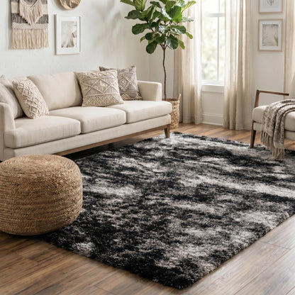 California Modern Soft Two Tone Shimmer Shaggy Area Rugs - 3 Colours Available
