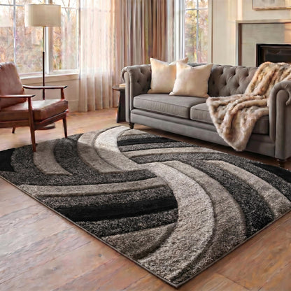 California Modern Soft Swirl Shimmer Shaggy Area Rugs - 3 Colours Available