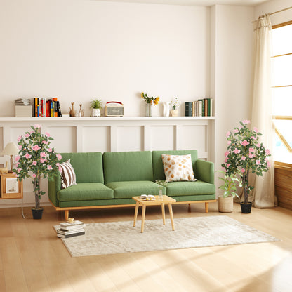 Set of 2 Decorative Artificial Plants Rose Trees in Pot, Pink