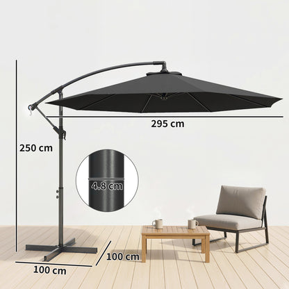 3(m) Banana Parasol Cantilever Umbrella Garden