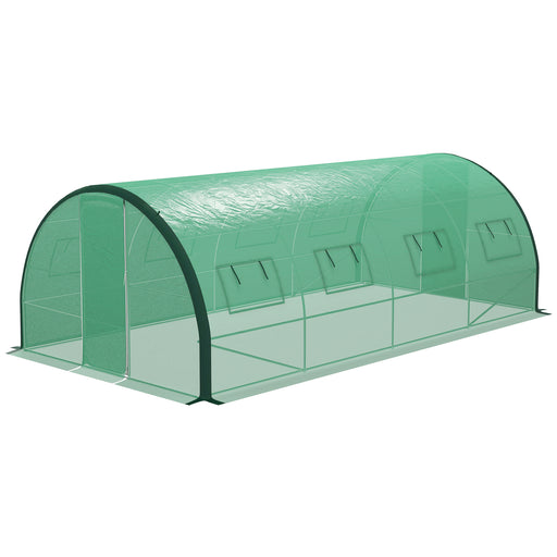 Polyethylene Upgraded Structure Walk-in Polytunnel Greenhouse, 6 x 3(m), Green