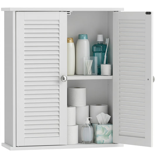 Bathroom Cabinet with Adjustable Shelf, White