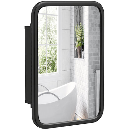 Bathroom Wall Cabinet with Mirror Black