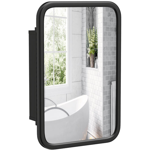 Bathroom Wall Cabinet with Mirror Black