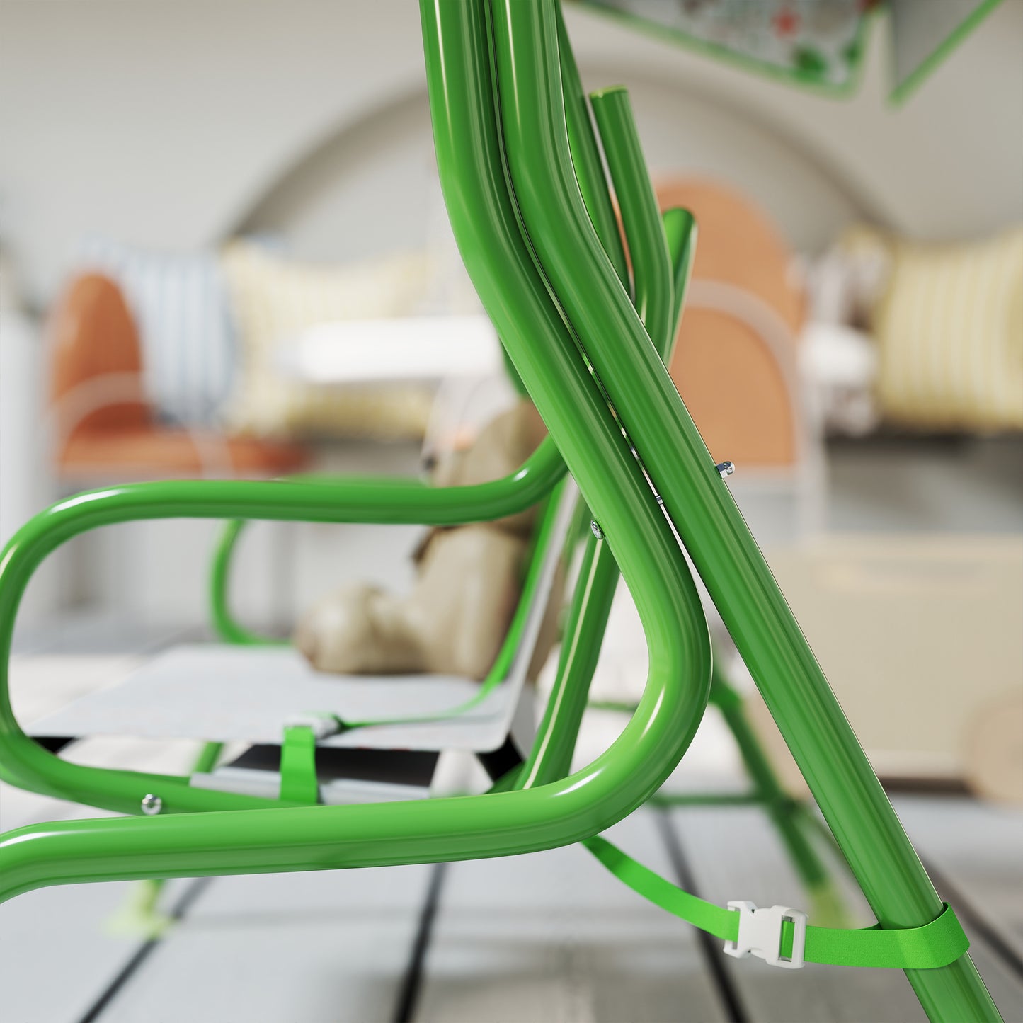Kids Garden Swing Chair, Swing Seat with Adjustable Canopy, Green