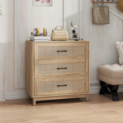 3 Drawer Chest of Drawers, Wide Storage Unit for Living Room, Oak