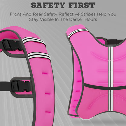8KG Weighted Vest with Adjustable Straps, Pocket, Reflective Strips