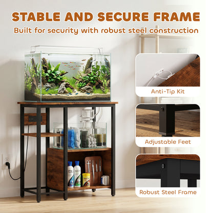 Fish Tank Stand with Power Outlets 20-29 Gallon