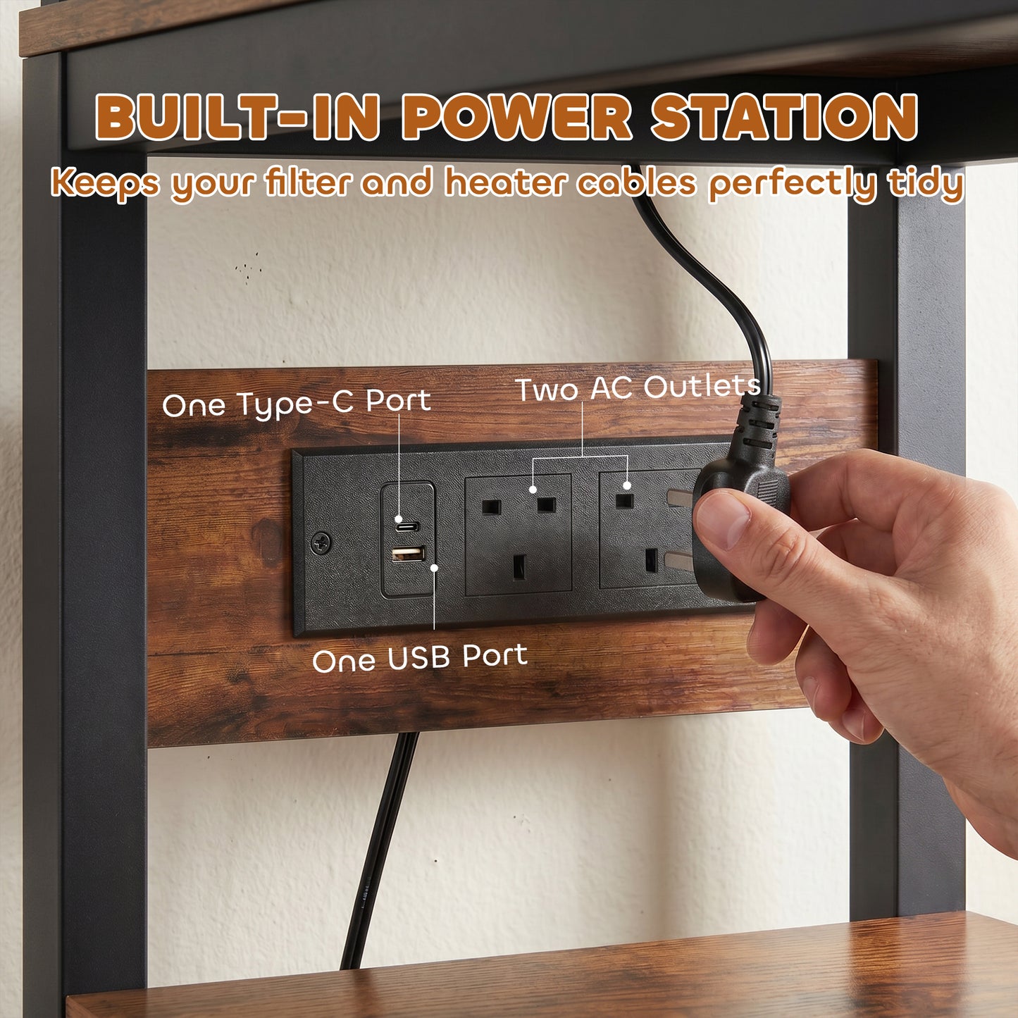 Fish Tank Stand with Power Outlets 20-29 Gallon