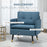 Modern Armchairs with Steel Legs, Upholstered Button Tufted Accent Chairs for Living Room and Bedroom, Blue