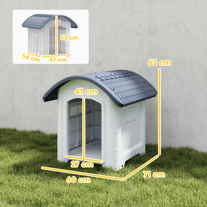 Plastic Outdoor Dog Kennel with Removable Floor, Waterproof Roof