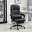 6-Point PU Leather Massage Racing Chair Electric Padded Recliner Chair Height Angle Adjustable 5 Wheels w/ Remote Footrest Home Office Black