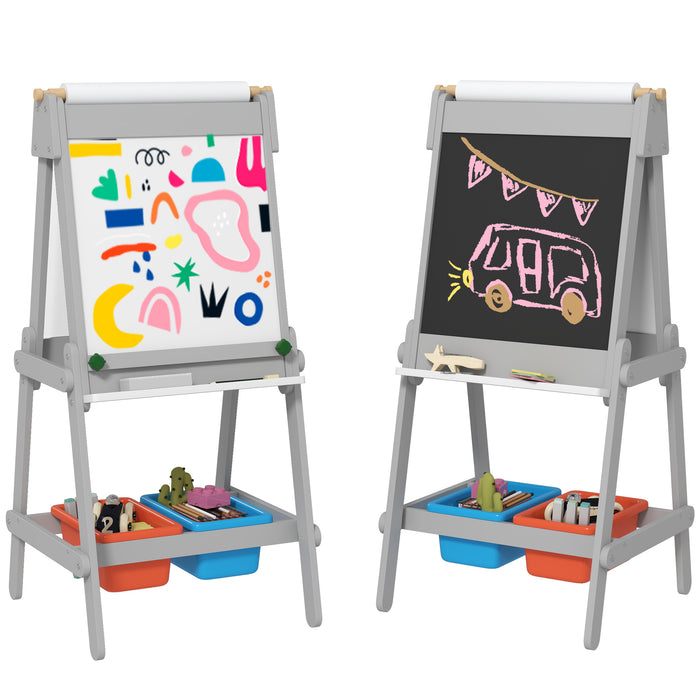 Double Sided Art Easel for Kids with Paper Roll