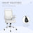 Mesh Office Chair, Computer Desk Chair with Flip-up Armrests, Lumbar Back Support and Swivel Wheels, White