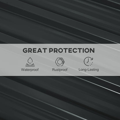 Pack of 12 Metal Roofing Sheets for Greenhouse and Shed, Dark Grey