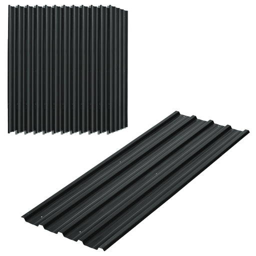 Pack of 12 Metal Roofing Sheets for Greenhouse and Shed, Dark Grey