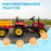 Ride On Tractor with Detachable Trailer, Remote Control, Music - Red