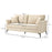 Modern Two Seater Sofa, Linen Fabric Sofa Couch for Living Room, Beige