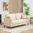 Modern Two Seater Sofa, Linen Fabric Sofa Couch for Living Room, Beige